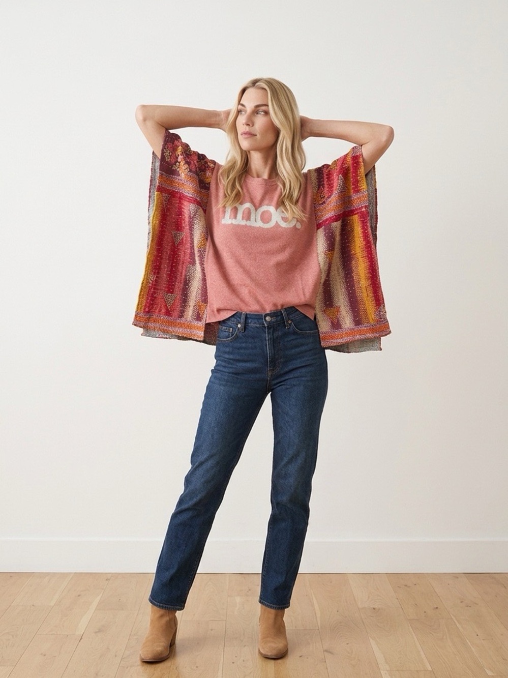 Handcrafted Upcycled Moe Kantha Tunic NWT One Size